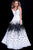 58968 Floral Print Plunging Gown