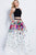 58979 Two Piece Halter Neck Floral Prom Gown