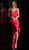 Jovani - Sleeveless V-Neck Satin High Low Dress 58997 In Red