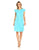 Nine West - 10635810 Chiffon Cap Sleeves Tie Waist Dress in Blue