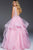 59073 Appliqued Plunging Ruffled Ballgown