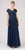 Eureka Fashion - 5909 Short Sleeve Lace Bodice Scalloped Peplum Dress In Blue