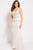 59116 Bejeweled Deep V-neck Sheath Dress