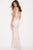 59116 Bejeweled Deep V-neck Sheath Dress