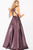 52143 Ribbon Accented Metallic Ballgown