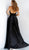 Jovani - 59237 Plunging Halter Jumpsuit with Overskirt
