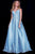 59264 Pearl Beaded V-Neck A-line Prom Dress