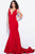 59300 Sleeveless Deep V-neck Mermaid Dress