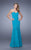 La Femme - 21203 Strapless Crystal Studded Sheer Back Mermaid Gown In Peacock