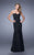 La Femme - 21203 Strapless Crystal Studded Sheer Back Mermaid Gown In Black