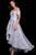 59321 Off the Shoulder Floral Embroidered High Low Dress