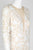 Cachet - Quarter Sleeve Sequined Lace Scallop-Hemmed Dress 59395 In White and Nude