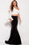 59426 Two Piece Asymmetrical Bell Sleeve Prom Dress
