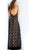 Jovani - 59439 Lace V-Neck Dress with Slit In Black and Nude