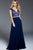 59441 Cap Sleeve Scalloped Lace Bodice A-Line Gown