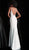 Jovani - 59481 Embellished Deep V-neck Glitter Trumpet Dress in Green