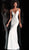 Jovani - 59481 Embellished Deep V-neck Glitter Trumpet Dress in Green
