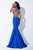 JVN33914 Beaded Bateau Fitted Trumpet Gown