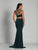 Dave & Johnny - A5951 Two Piece Sheer Beaded Evening Dress in Green