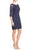 Aidan Mattox - 54472460 Bateau Quarter Bell Sleeve Dress in Blue