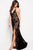 59595 Halter V Neck Lace Prom Dress