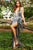 59642 Beaded Fringe Deep V-neck Sheath Dress