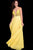 59653 Beaded Deep V-neck A-line Dress