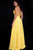 59653 Beaded Deep V-neck A-line Dress
