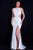 59655 Angular Cutout High Slit Long Gown