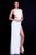 59655 Angular Cutout High Slit Long Gown