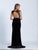 Dave & Johnny - A5968 Sultry Sequined And Slit Evening Gown in Black