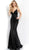 Jovani - Sequined Backless Mermaid Gown 59691 In Black