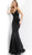 Jovani - 59691 Sequined Backless Mermaid Gown in Black 