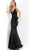 Jovani - Sequined Backless Mermaid Gown 59691 In Black