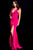 59708 Ruffled Cap Sleeve Open Back Fitted Gown