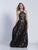 Dave & Johnny - A5971 Embellished Halter A-line Dress in Black