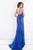 Rachel Allan Prima Donna - 5975 Sheer Beaded Layers Evening Gown in Blue