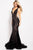59762 Sexy Fitted Sequined Plunging Gown