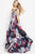 59802 Plunging V-Neck Printed A-line Gown