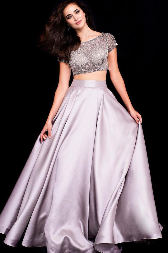 59818 Two Piece Embellished A-line Dress