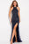 59819 Sheer Embellished Halter Sheath Dress