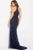 59819 Sheer Embellished Halter Sheath Dress