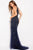 59819 Sheer Embellished Halter Sheath Dress