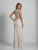 Dave & Johnny - A5982 Jewel Back Embellished Lace Evening Gown in White