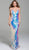 Jovani - 59838 Plunging V-neck Paillette Sheath Dress With Train