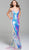 Jovani - 59838 Plunging V-neck Paillette Sheath Dress With Train