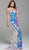 Jovani - 59838 Plunging V-neck Paillette Sheath Dress With Train