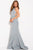 59886 Ornate Crisscrossed Back Long Gown