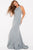 59886 Ornate Crisscrossed Back Long Gown