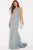 59886 Ornate Crisscrossed Back Long Gown